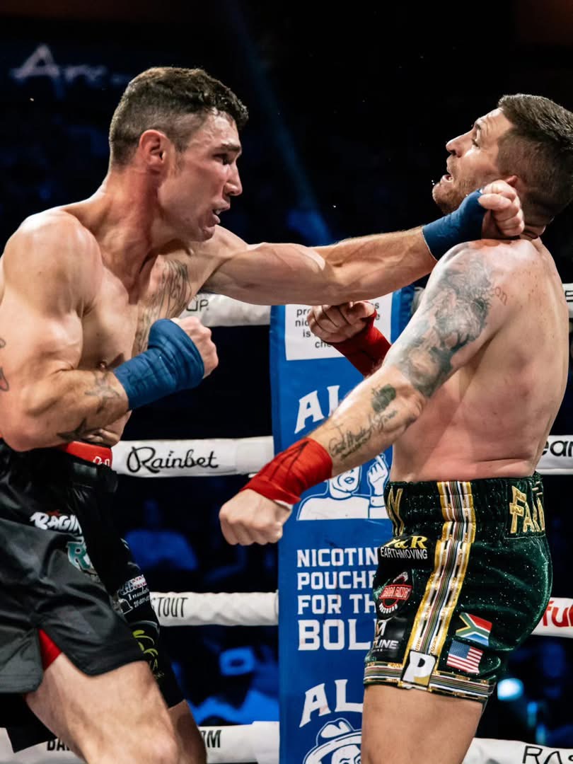 Joey Gambino punching Tommy Strydom in the BKFC ring